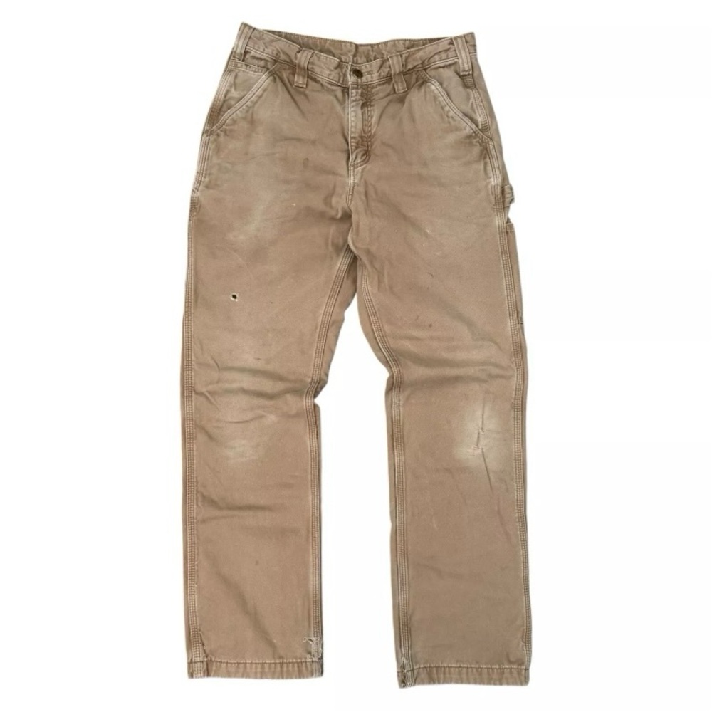 Carhartt Flannel Lined Carpenter Pants 
Mens 30x30 
Brown
Faded Distressed